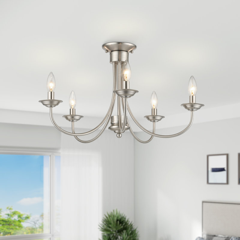 Easton Semi Flush Mount, Brushed Nickel
