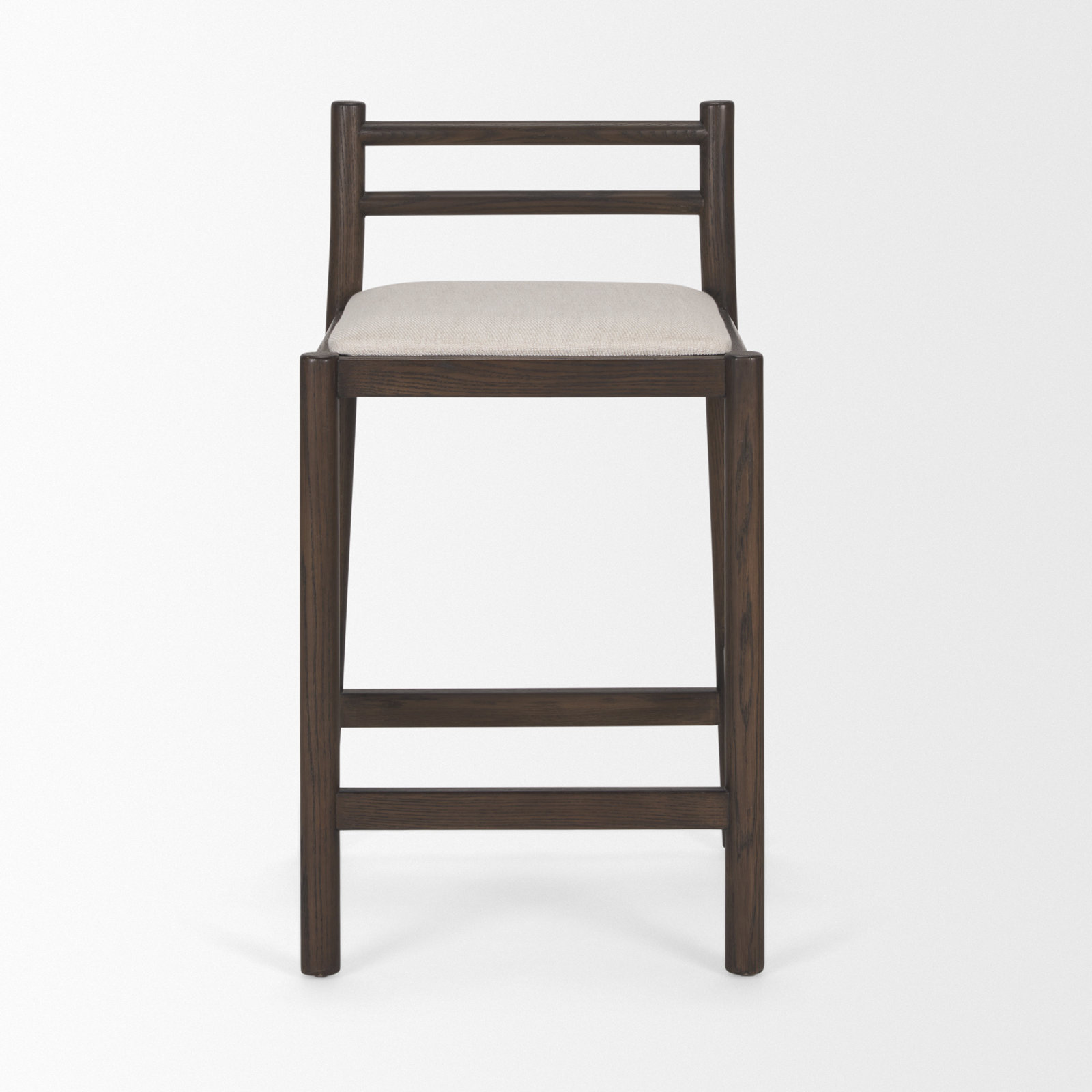 Clemie Unfinished 30'' Stool, Cream Seat/Dark Brown Frame