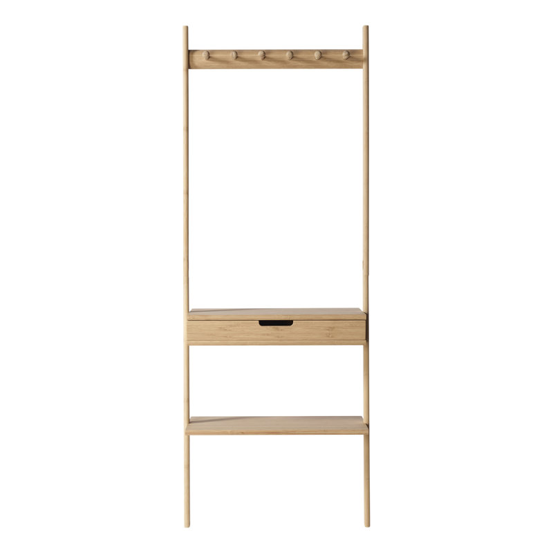 Hiley Solid Wood Hall Tree, Brown