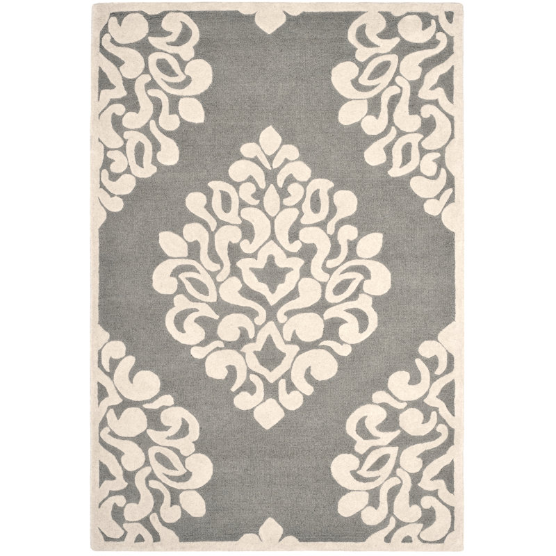 Floret Hand Tufted Wool Oriental Rug, Rectangle 5' x 8'