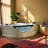 59" Acrylic Corner Bathtub With 6 Massage Jets, Ul Water Pump, And Drain, Creating A Luxury Bathroom Experience Lights, Saving Space Offering Tranquil Bathing