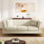 Canapé moderne en velours beige avec 2 coussins modernes, 82,67 pouces, dossier vertical et support, mousse haute, accoudoirs évasés, sièges de style Mid-Century, look luxueux