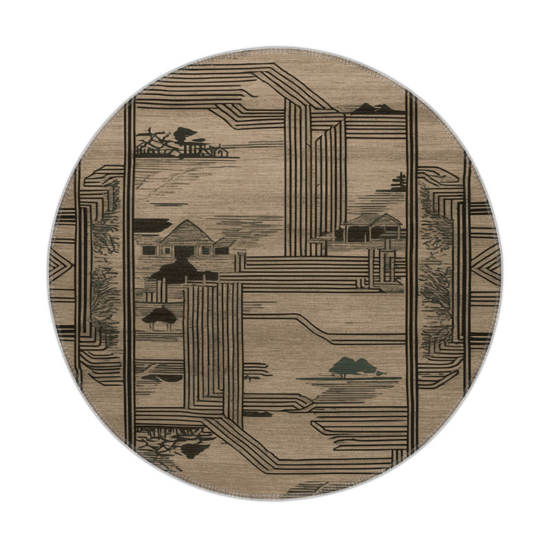 Tapis intérieur et extérieur ArtDeco, Rond 5 pi