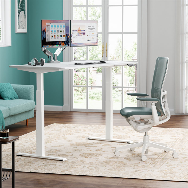 Premium Standing Desk Plus, White, White