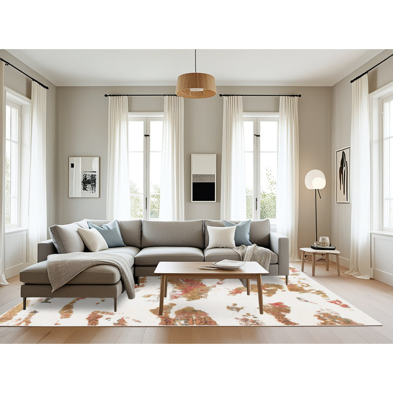 Tapis abstrait moderne 987, Rectangle 8 pi x 12 pi