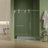 56"-60"W X 76"H Frameless Shower Door, Sliding Shower Door, Premium 5/16"(8Mm) Thick Tempered Glass Shower Enclosure With Towel Bar ,Double Side Easy Clean Coat,Brushed Nickel Finished With Buffer