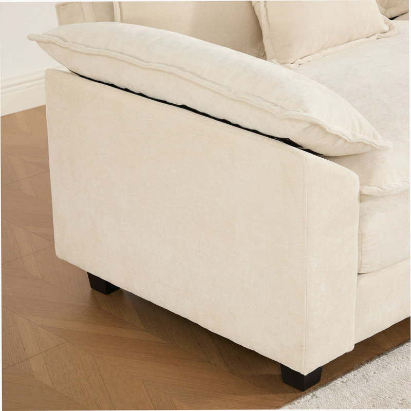 Canapé-lit confortable à assise simple sans repose-pieds, canapé modulaire moderne pour salon, chambre à coucher et appartement avec coussin rembourré respirant