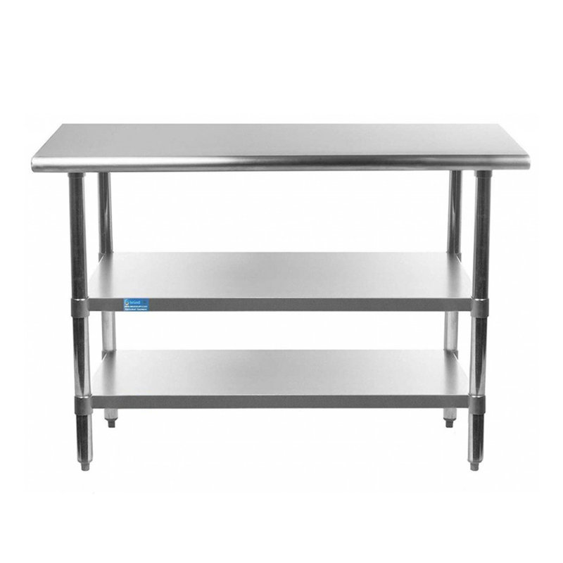 Stainless Steel Work Table with Galvanized Shelves