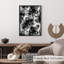 Impression florale noire et blanche-1010938039