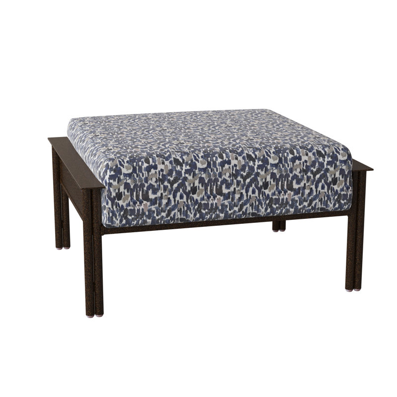 Jax Outdoor Ottoman, Chestnut Brown, Canvas Bird's Eye Sunbrella® Canvas
