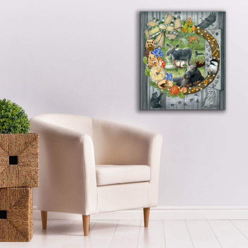 Toile épique Graffiti «Moose and Friends» par Art and a Little Magic, 20 po x 24 po, H 30 po x l 26 po x P 1,5 po