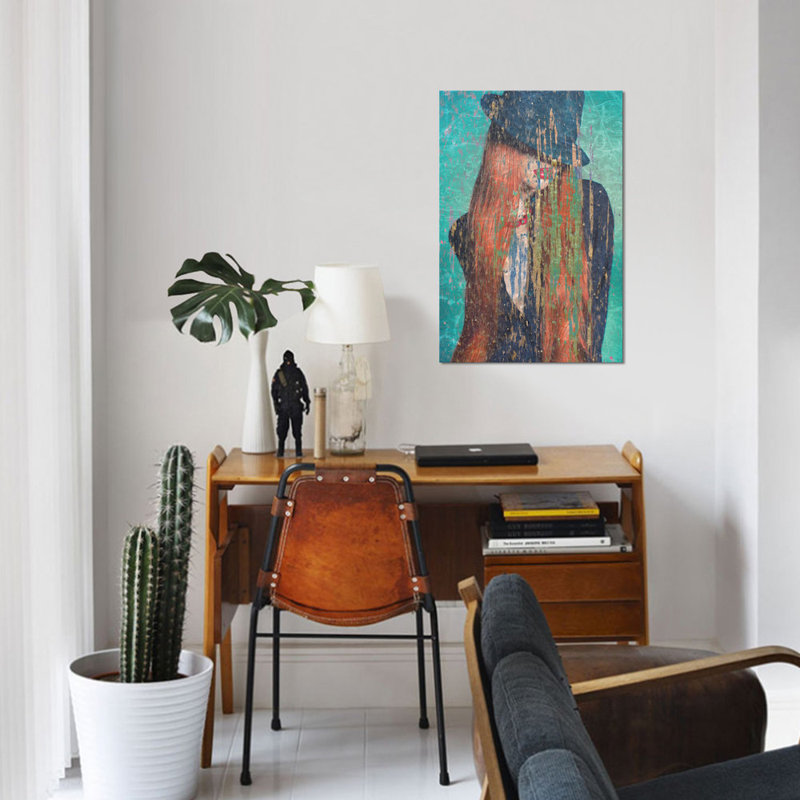« red cheveu », impression sur toile, H 40 po x l 26 po x P 1,5 po, Toile tendue, Pas de tapis