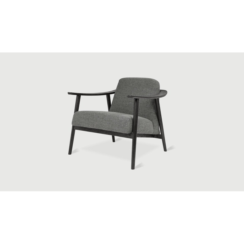 Baltic 76.2Cm Top Grain Leather Wide Armchair, Gray, Black