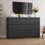 Commode 6 tiroirs pour chambre à coucher, commode moderne, noir