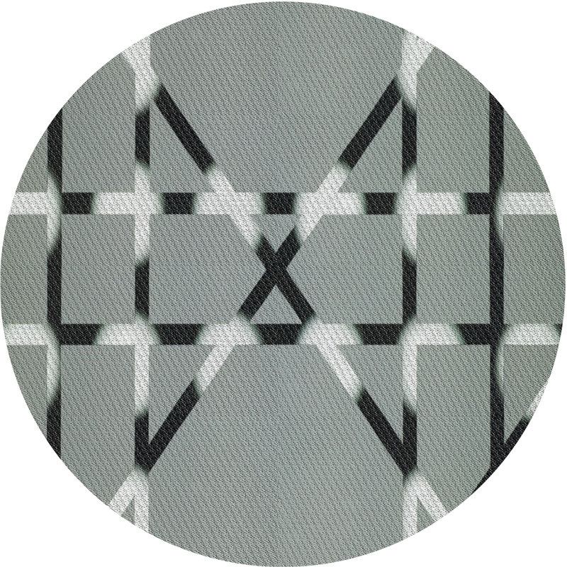 Tapis gris Power Loom, Rond 7 pi