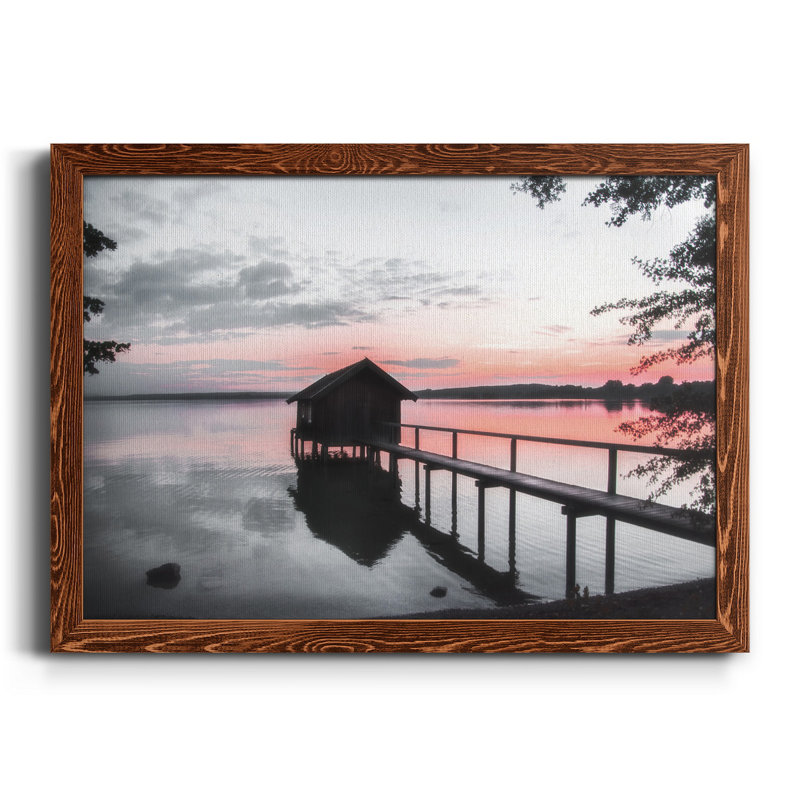 Coucher de soleil sur le mois d'octrier - Photographie de cadre sur toile, H 20 po x l 17 po x P 1,5 po, Érable