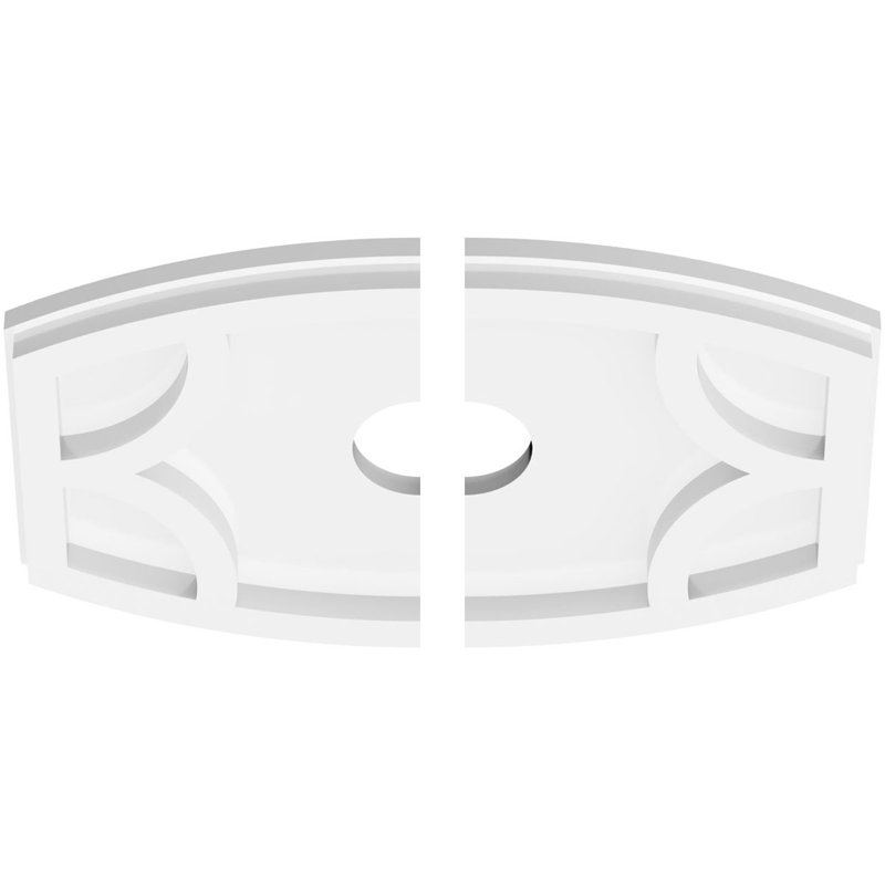 Médaillon de plafond contemporain en PVC de qualité architecturale Kailey, H 8 po x l 12 po x P 1 po
