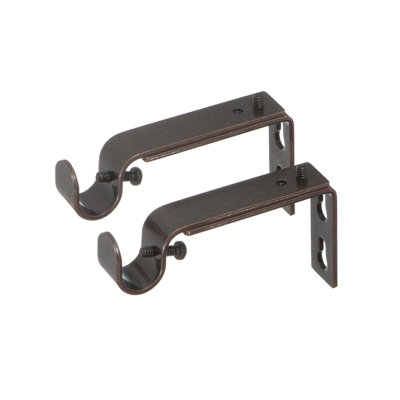  Adjustable Brackets for Curtain Rods - for 1/2 or 5/8 Inch Rods. Set of 2 - Oil Rubbed Bronze