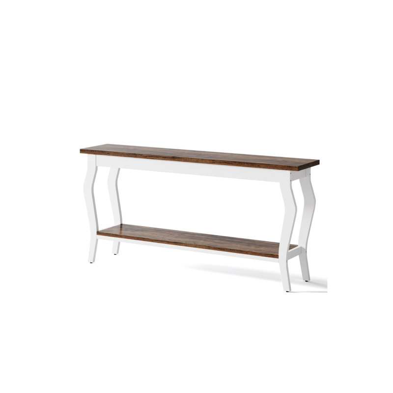 70.9-inch Extra-long Sofa Side Table With Two Shelves