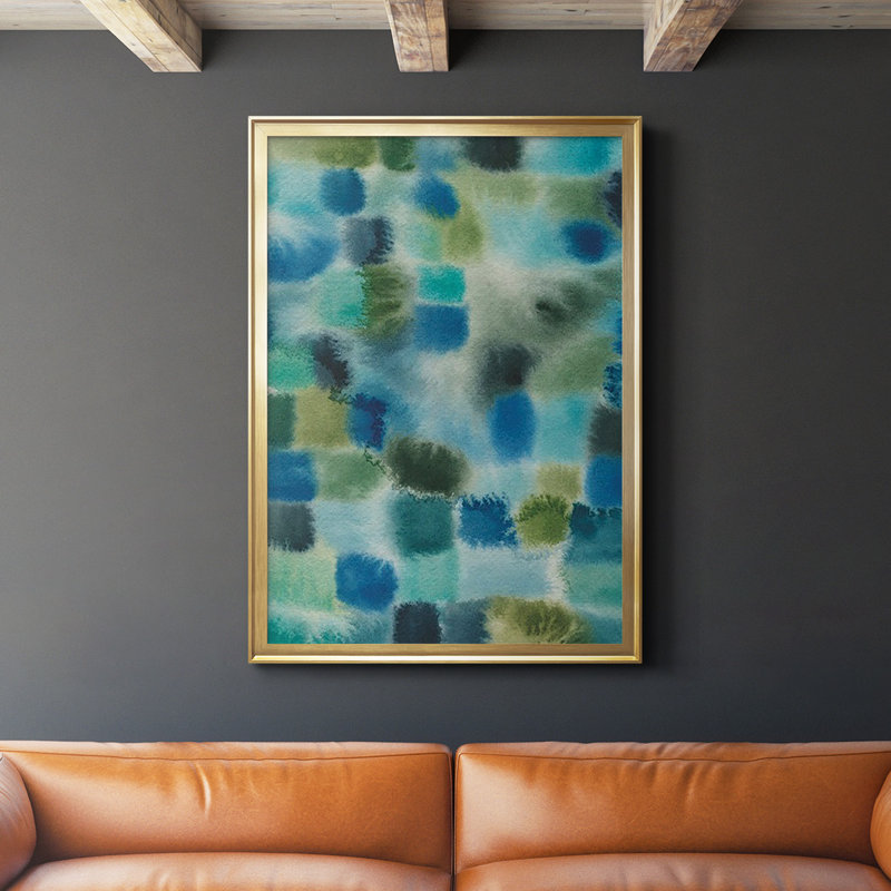 Earthy Plexus I, reproduction encadrée de qualité supérieure - prête à être accrochée, H 24,5 po x l 18,5 po x P 1 po, Or