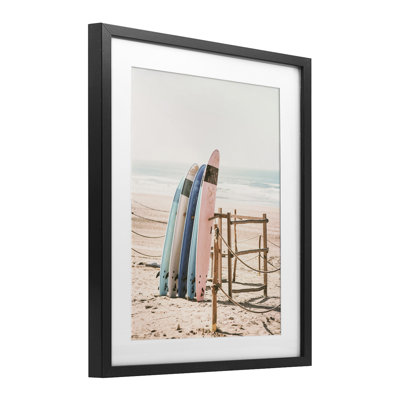 Planches de plage rétro, impression encadrée sous verre, conception par Sissi et Seb