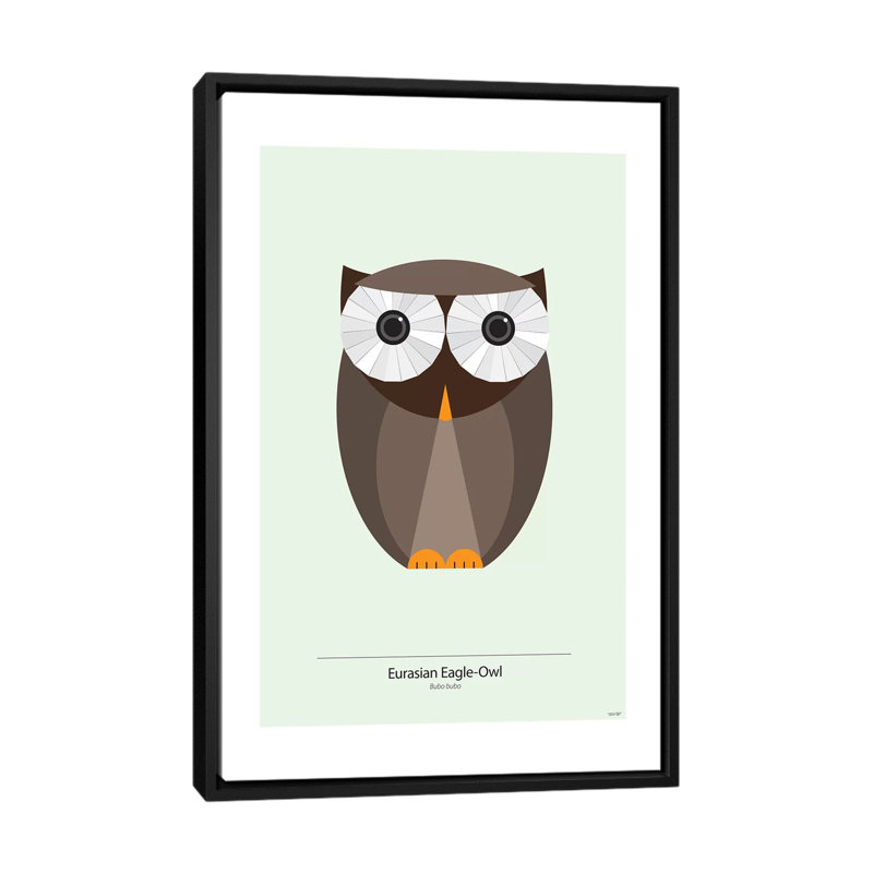 « bubo », impression sur toile tendue, Toile encadrée noire, H 48 po x l 32 po x P 1,5 po