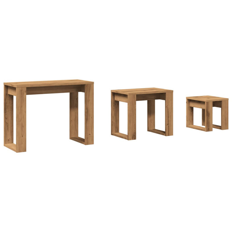 Ensemble de tables basses d'appoint vidaXL, Chêne artisanal, Chêne artisanal