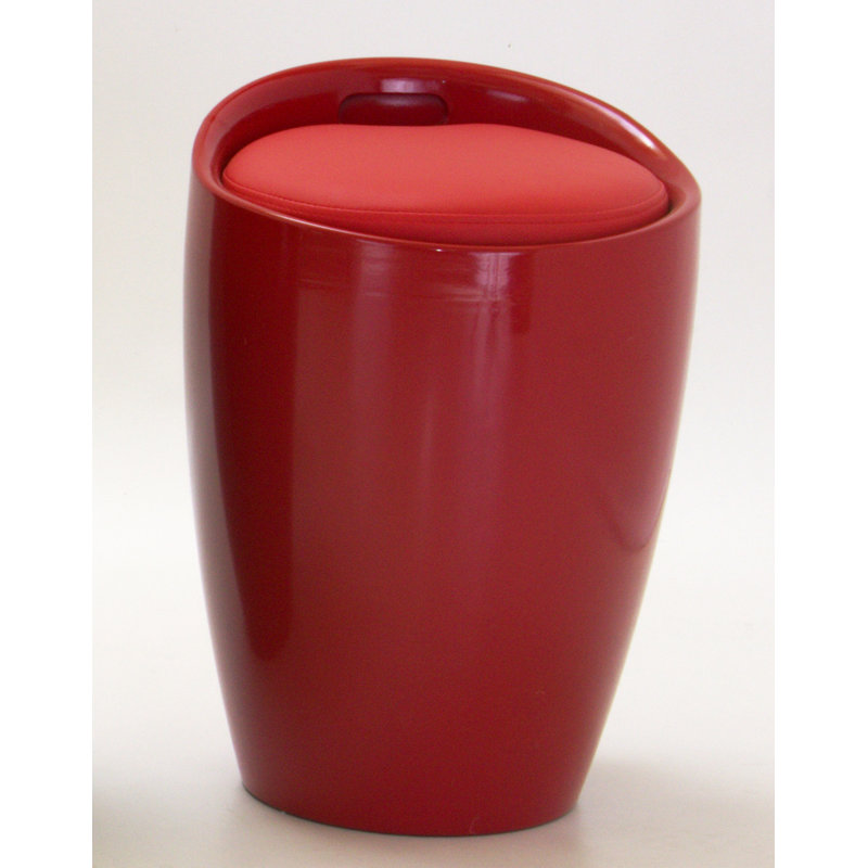 Evan Plastic Accent Stool, Red