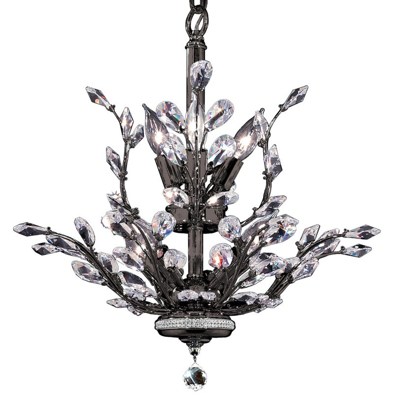 Florale 8 - Light Chandelier, Imperial, Clear, Satin Black