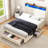Upholstered Storage Bed with 3 Drawers & LED Light-15158265-12746646