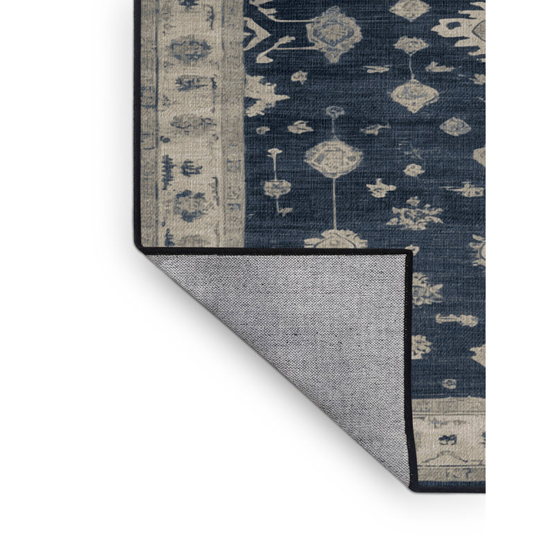 Tapis gris lavable à la machine, Rond 8 pi