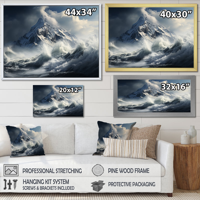 Glacier Majestic Clarity I - Landscapes Wall Art Living Room, H 34 po x l 44 po x P 1,5 po, Cadre naturel flottant