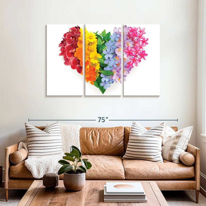Hardie Rainbow Floral Heart, 36" H x 57" W