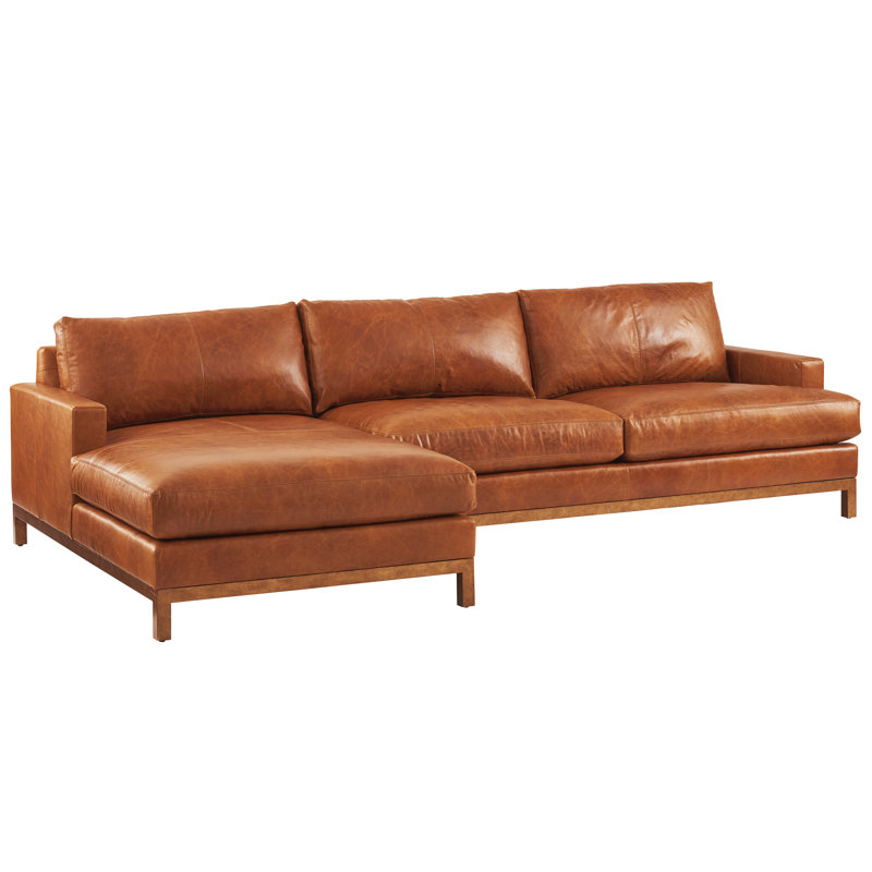 Barclay Butera Upholstery Upholstered L-Shaped Sectional, Left Hand Facing, Brown Leather