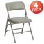 Curved Triple Braced & Double Hinged Upholstered Metal Folding Chair-1108922026