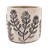 Of 4 Gray Sand - Cement Planters With Brown Botanical Highlights, 4.3X4.3X4 Inches, Add Charm To Entryway Room Interior And Patterns, Complement Bohemian Decor