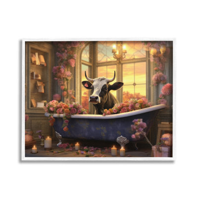 «Bathing Cow at Sunset», estampe numérique de Lazar Studio
