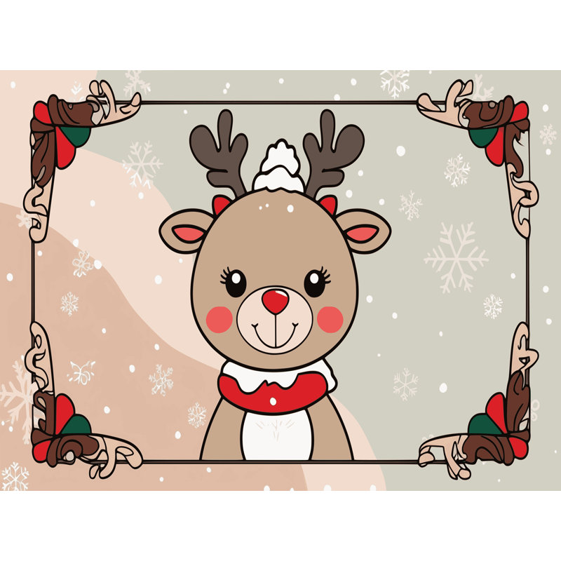 Tapis de vacances d'hiver de Noël lavable The Holiday Aisle®, Rectangulaire 8 pi x 12 pi