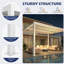 Pergola à persiennes d'extérieur en aluminium, pavillon de jardin avec toit imperméable réglable et drainage intégré pour patio, terrasse et spa-96063594-127316494