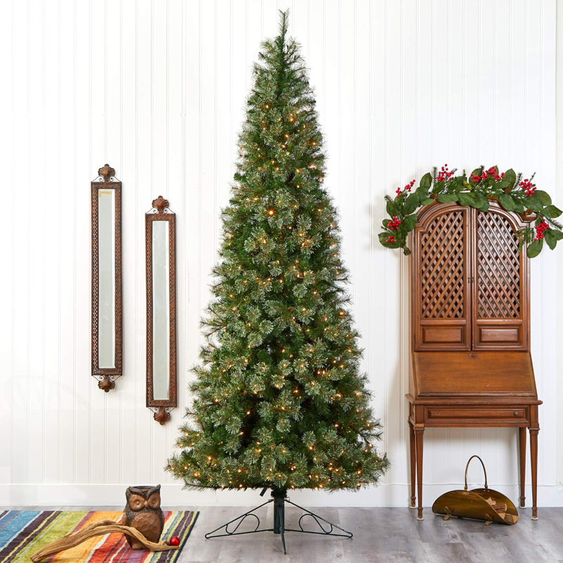 Home Imports Emporium Slim Artificial Christmas Tree Warm White Lights Bendable Branches 10ft