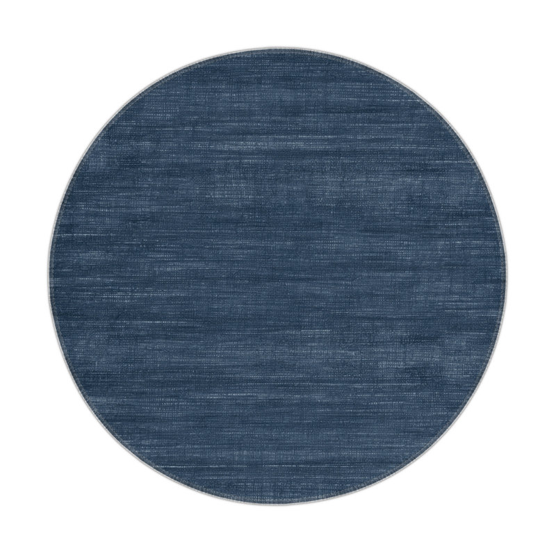 Tapis d'intérieur et extérieur gris uni, Rond 5 pi