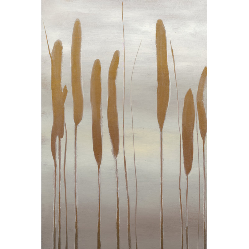 Reeds And Leaves II by Jennifer Goldberger - Wrapped Canvas Painting, 46cm H x 30cm W