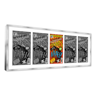 5 tapis de cadre de bandes dessinées pour exposer 5 bandes dessinées UV en acrylique, support et matériel de suspension