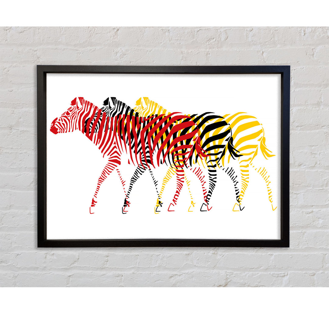 Pop Art Zebra 2 - Einzelne Bilderrahmen Kunstdrucke auf Leinwand