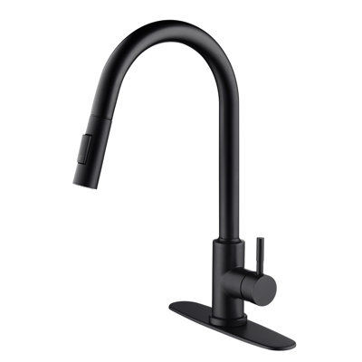 Touch Kitchen Faucet Pull Down - Matte Black, Stainless Steel Molded, 360 Rotating Spray For Sink All-Around Wash, Wrist-Controlled, Corrosion & Rust Proof, Single Handle To Regulate Water