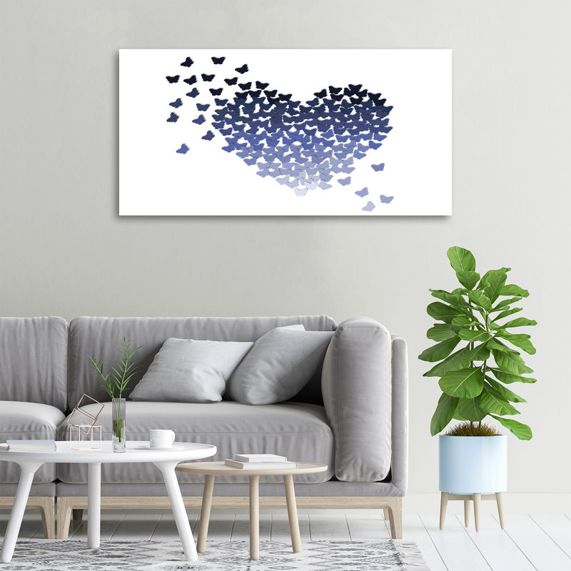 Heart From Butterflies - Wrapped Canvas Print