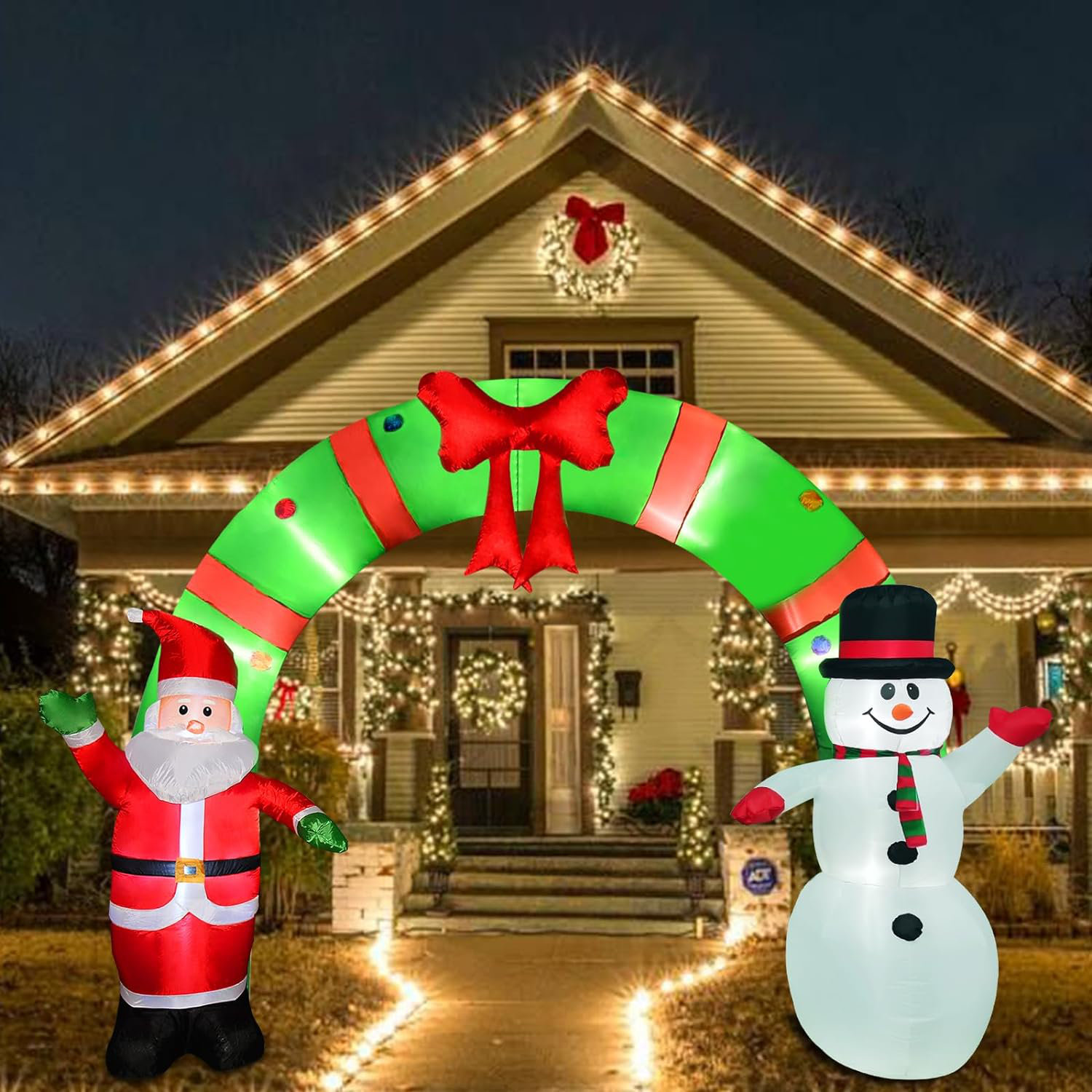 The Holiday Aisle® 12 Ft Lighted Christmas Inflatable Archway | Wayfair