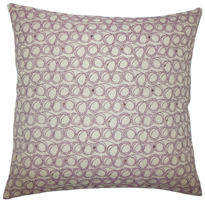 Polyester Geometric Sham Set, Euro, Plum