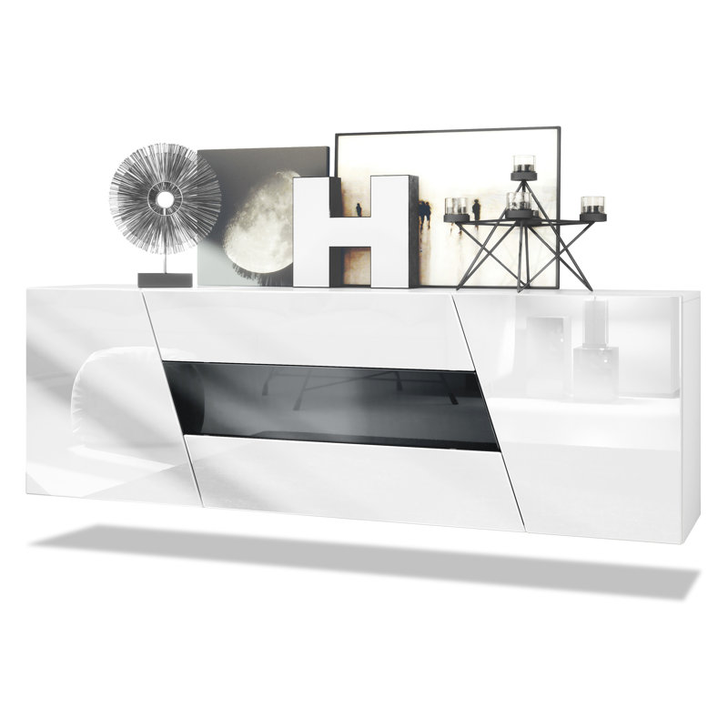 Addell 178cm Sideboard, High-gloss Black