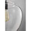 Luminaire suspendu Tasio noir mat avec abat-jour en verre transparent